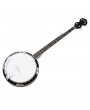 Glarry 5-String Resonator Banjo Reentrant Tuning Banjo Right Handed Back & Sides Sapele with Strings