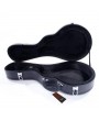 Glarry F-Style Microgroove Pattern Leather Wood Mandolin Case Black