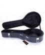 Glarry Hardshell A-Style Microgroove Pattern Leather Wood Mandolin Case Black
