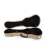 21" Soprano Straw Braid Pattern Leather Ukulele Case Light Brown
