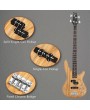 Glarry GIB Electric Bass Guitar Full Size 4 String Burlywood