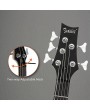 Glarry GIB Electric 5 String Bass Guitar Full Size Bag   Strap   Pick   Connector   Wrench Tool Sunset Color