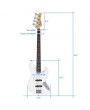 [US-W]Glarry Electric GJazz Bass Guitar Cord Wrench Tool White
