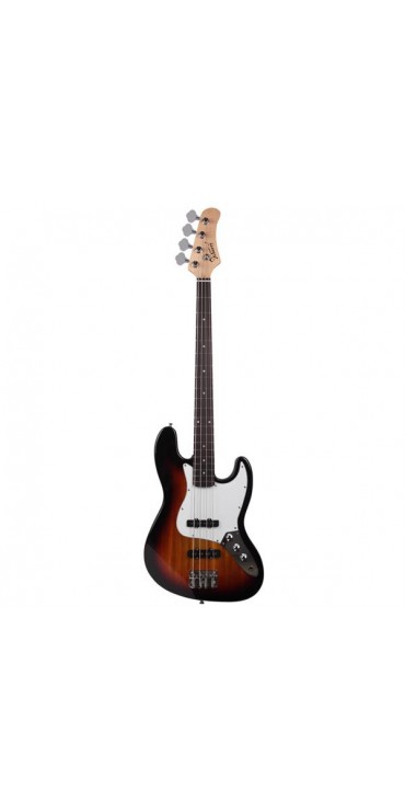 Glarry GJazz Bass with Electirc Bass Amplifier Power Wire Tools Sunset